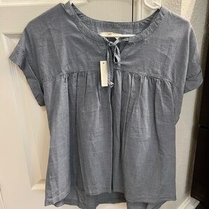 Madewell Blue Striped Blouse